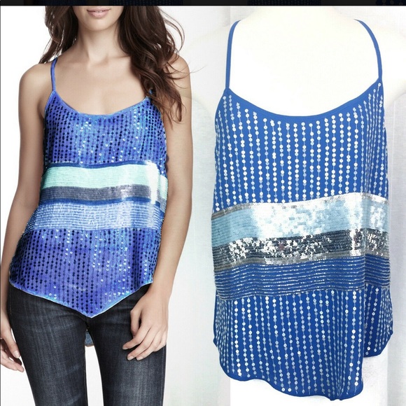 Hazel Pointed Striped Sequin Camisole Small - Picture 7 of 7